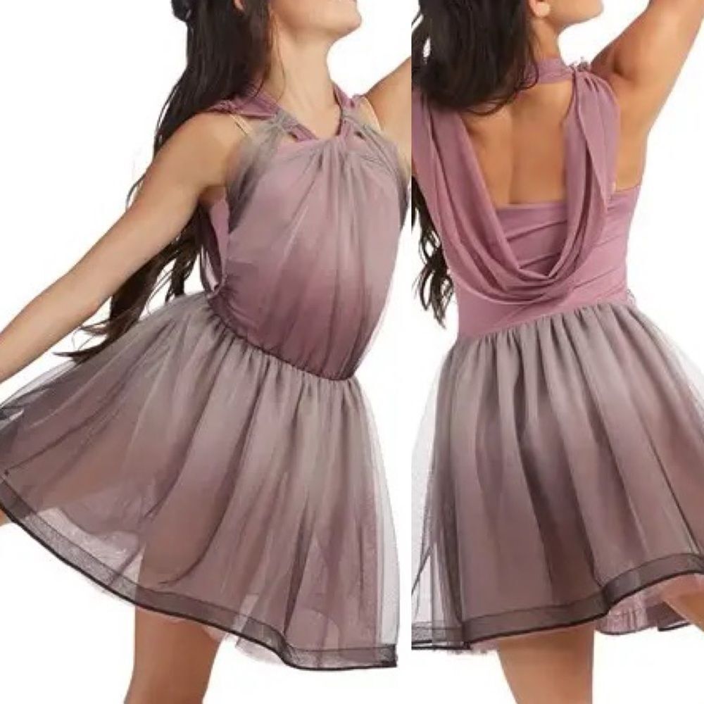 WEISSMAN Dance lyrical ballet dress ombre mauve Little Do You Know 11270 IC 7/8
